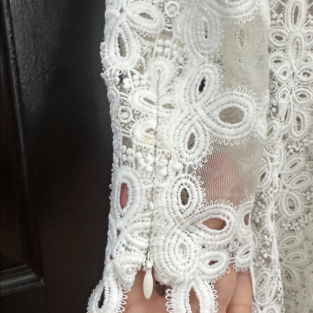 Jonathan Simkhai White Crochet Lace High-Neck Mini Dress - Picture 8 of 15